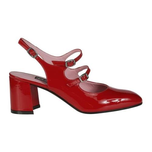 Carel Dubbelrem Slingback Klackar Red, Dam