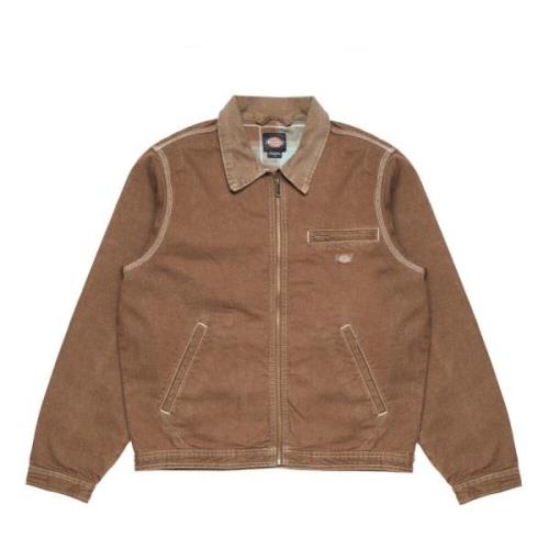 Dickies Brun Denimjacka med Flanellfoder Brown, Herr