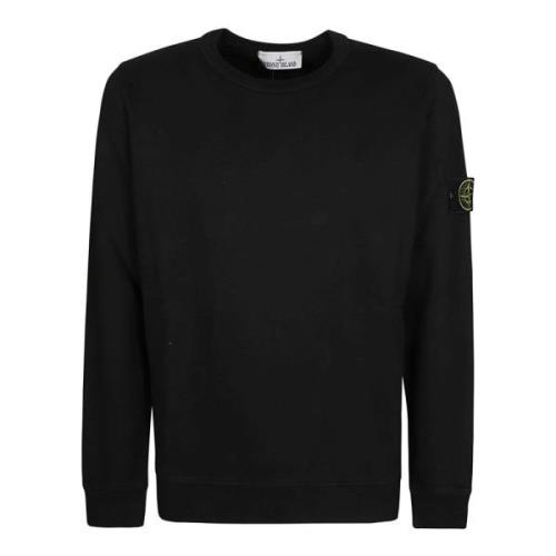 Stone Island Grundläggande Crewneck Sweatshirt Black, Herr