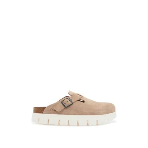 Birkenstock Chunky Mocka Läder Träsko Beige, Dam