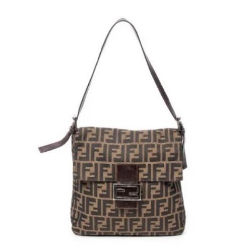 Fendi Vintage Pre-owned Canvas axelremsvskor Brown, Dam