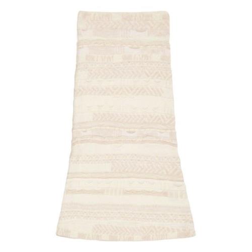 Laneus Alpaca Jacquard Longuette Kjol Beige, Dam