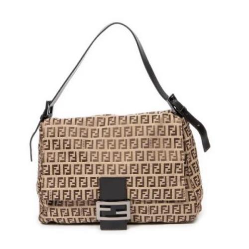 Fendi Vintage Pre-owned Canvas axelremsvskor Beige, Dam