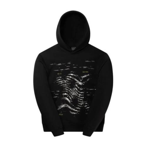 Daily Paper Svart Rewind Hoodie med Glow Prints Black, Herr