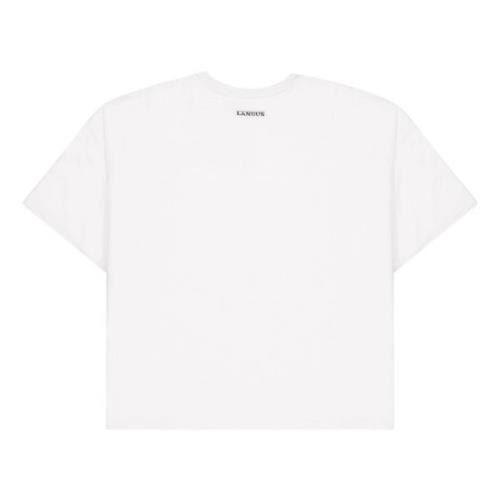 Laneus Oversized Vadderad T-shirt White, Dam