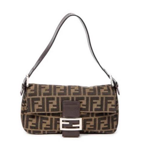 Fendi Vintage Pre-owned Canvas axelremsvskor Brown, Dam