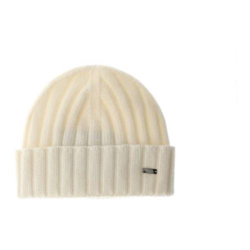 Herno Stilig Cream Beanie med engelska revärer Beige, Unisex