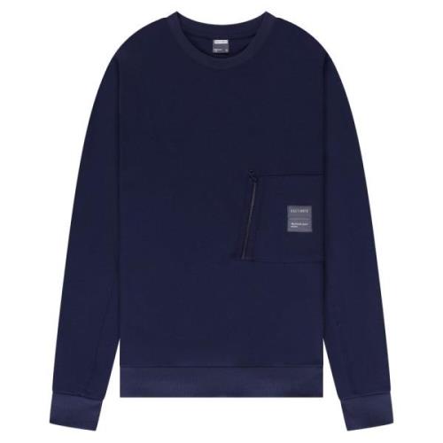 Kultivate Blå Bryan Sweatshirt med Ribbad Finish Blue, Herr