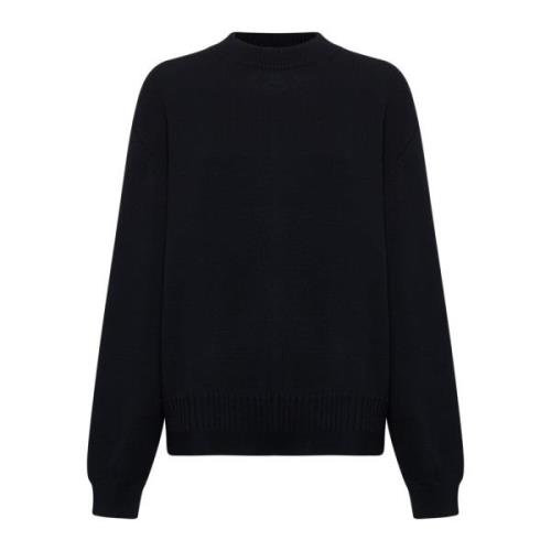 Studio Nicholson Rib Crew Neck Stickat för Kvinnor Black, Dam