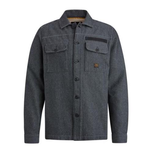 PME Legend Flanell Twill Skjorta med Bröstfickor Gray, Herr