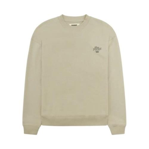 Woodbird Crewneck Sweatshirt med Eat Logo Beige, Herr