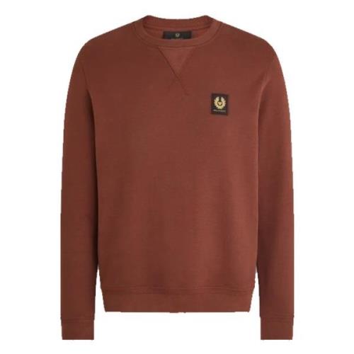 Belstaff Klassiskt Logosweatshirt i Djupt Koppar Brown, Herr