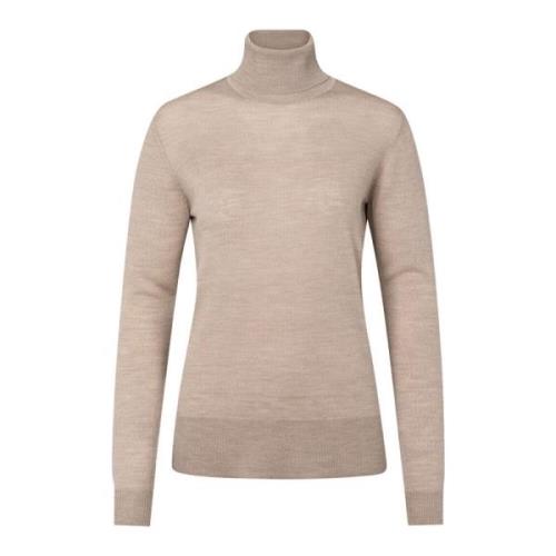 Bruuns Bazaar Stickad Turtleneck Sand Melange Tröja Beige, Dam