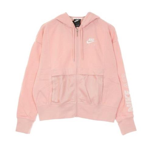 Nike Rosa Glasyr/Vit Dragkedja Hoodie Sportkläder Air Top Fleece Pink,...