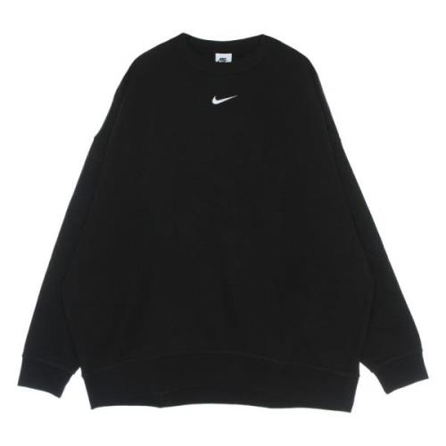 Nike Essentials Crewneck Sweatshirt Fleece Svart/Vit Black, Dam