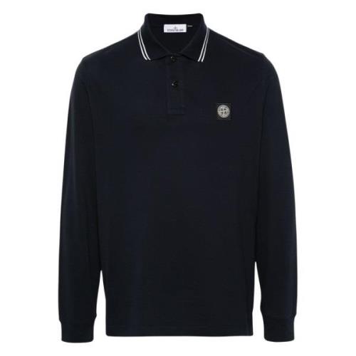 Stone Island Avslappnad Polo Skjorta med Bomullsblandning Black, Herr