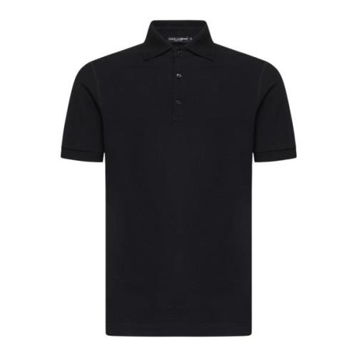 Dolce & Gabbana Svart Slim-Fit Polotröja Black, Herr