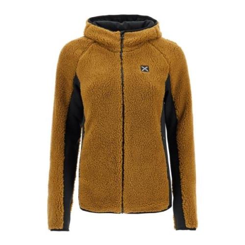 Montura Sherpa Zip-Up Hoodie med Jerseyinsatser Brown, Dam