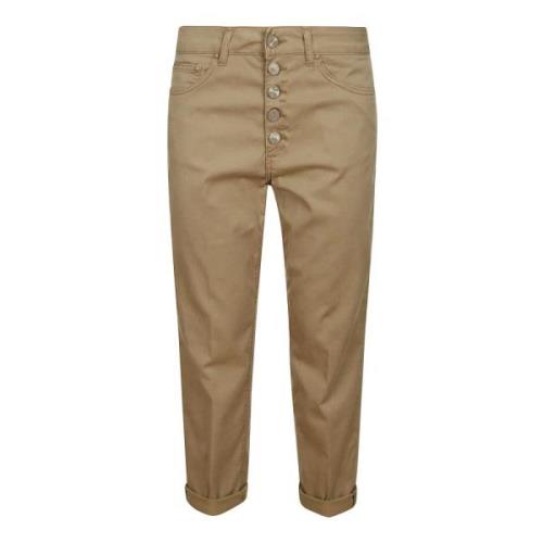 Dondup Cropped Trousers Beige, Dam