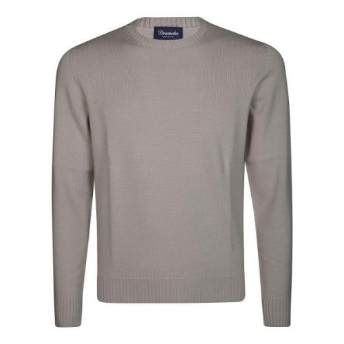 Drumohr Merino Crewneck Sweater Beige, Herr