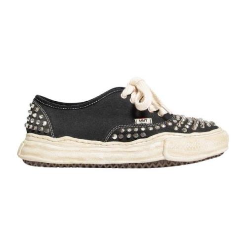 Mihara Yasuhiro Studded Canvas Lace-Up Sneakers Black, Herr