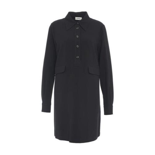 Ottod'Ame Svart Klänning Aw24 Elegant Modell Black, Dam