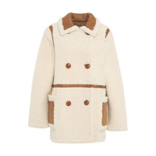 Stand Studio Beige Faux Shearling Jacket Aw24 Beige, Dam