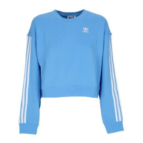 Adidas Ränder Lättvikts Rundhals Sweatshirt Blå Blue, Dam