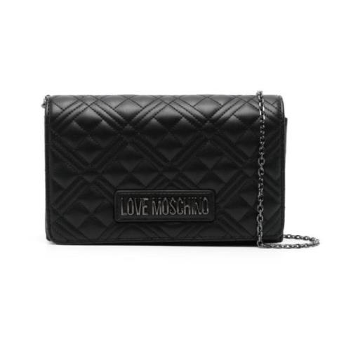 Love Moschino Svart Matelassé Vikbar Axelväska Black, Dam