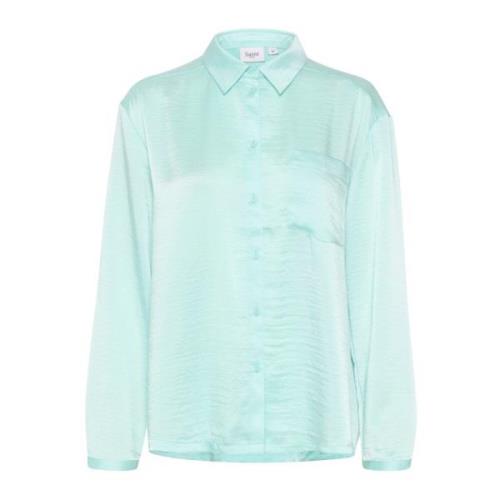 Saint Tropez Pastel Turquoise Oversized Blus Blue, Dam