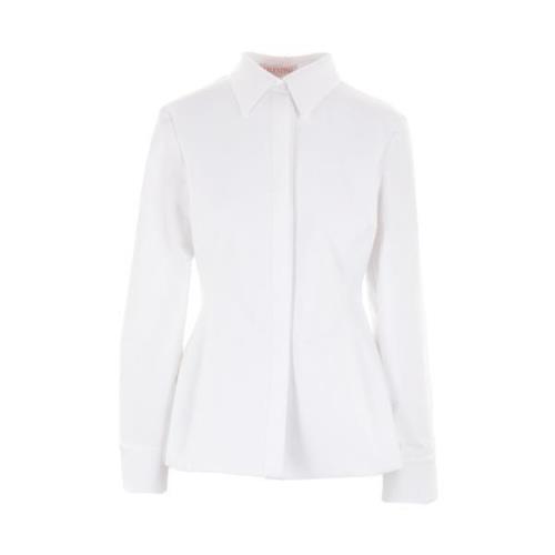 Valentino Garavani Vit Slim Fit Bomullsskjorta White, Dam