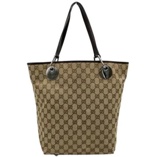 Gucci Vintage Pre-owned Canvas totevskor Beige, Dam