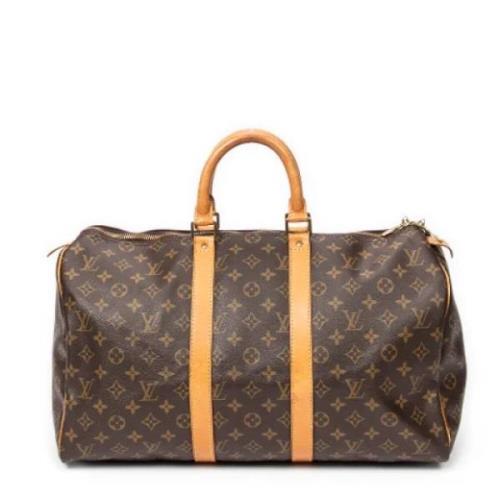 Louis Vuitton Vintage Pre-owned Belagd canvas handvskor Brown, Dam