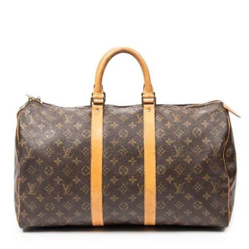 Louis Vuitton Vintage Pre-owned Belagd canvas handvskor Brown, Dam