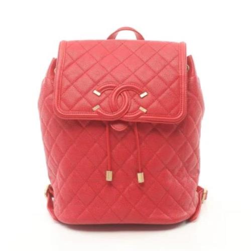 Chanel Vintage Pre-owned Canvas chanel-vskor Red, Dam