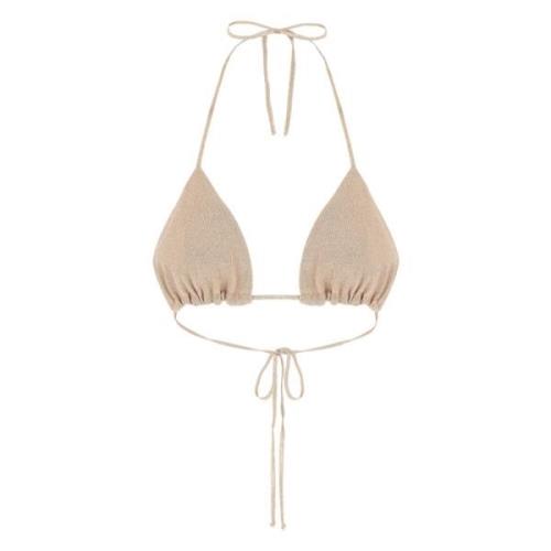 Laneus Lurex Triangle Top Beige, Dam