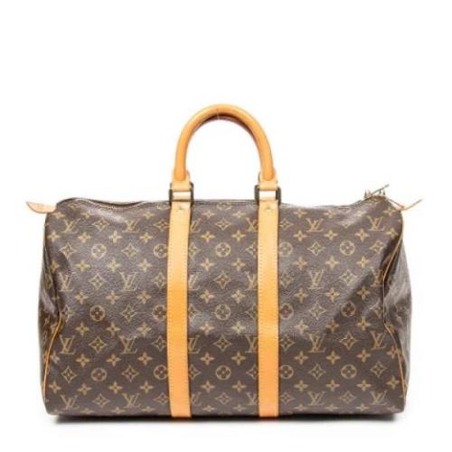 Louis Vuitton Vintage Pre-owned Belagd canvas handvskor Brown, Dam