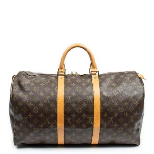 Louis Vuitton Vintage Pre-owned Belagd canvas handvskor Brown, Dam