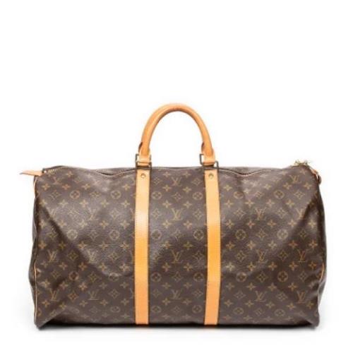 Louis Vuitton Vintage Pre-owned Belagd canvas handvskor Brown, Dam