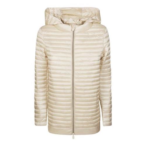 Save The Duck Huvad Parka Vintermode Kvinnor Beige, Dam