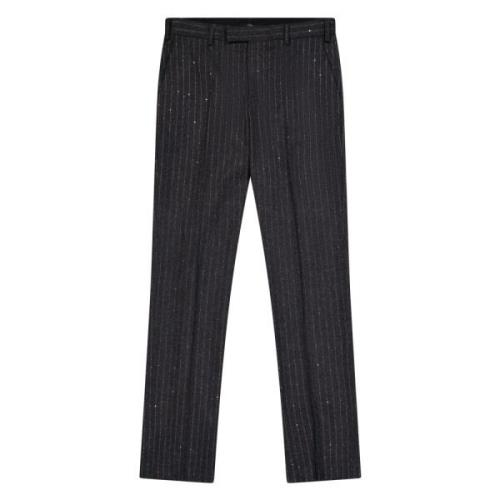 Laneus Pinstriped Cigarette Trousers Gray, Herr