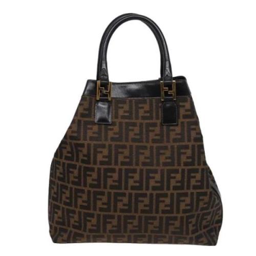 Fendi Vintage Pre-owned Canvas handvskor Brown, Dam