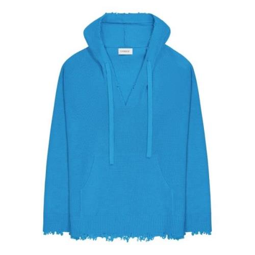 Laneus Turkos hoodie sweatshirt med V-ringning Blue, Herr