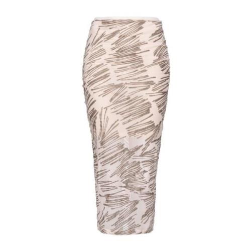 Pinko Beige Tullekjol Glitterdetaljer Beige, Dam