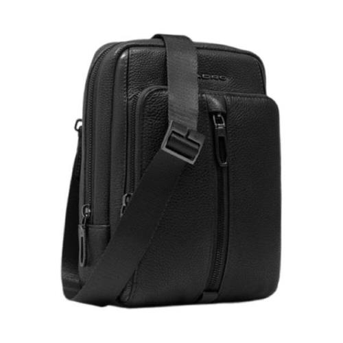 Piquadro Mäns Crossbody Väska med RFID-skydd Black, Herr