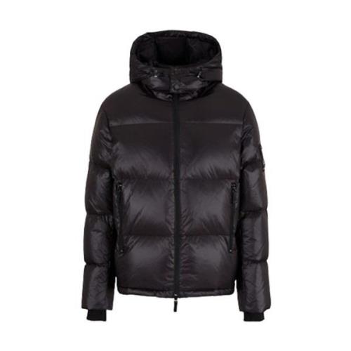 Armani Exchange Svart Dunjacka för Män Black, Herr