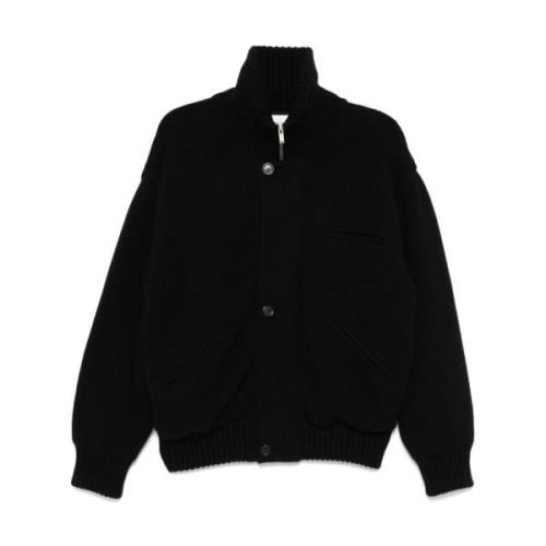 Saint Laurent Svart Ullstickad Vadderad Jacka Black, Herr