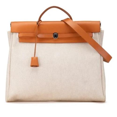 Hermès Vintage Pre-owned Canvas handvskor Beige, Dam