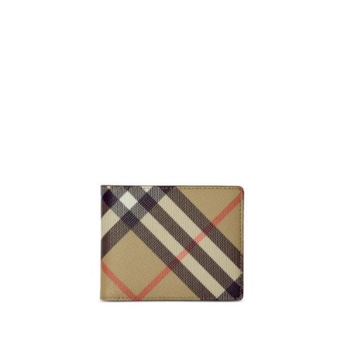 Burberry Beige Check Bi-Fold Plånbok Beige, Herr