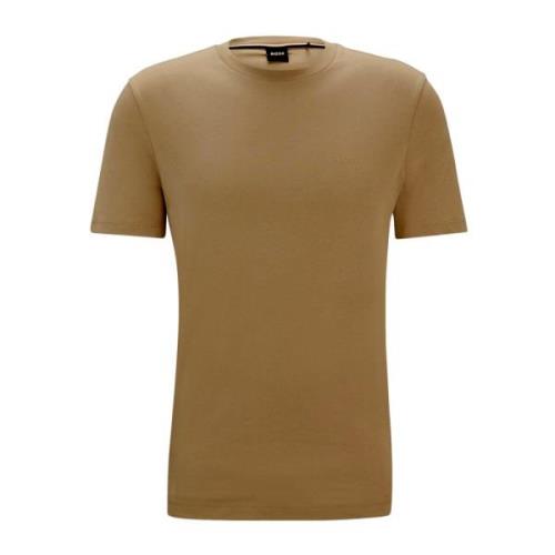 Hugo Boss Bomull T-shirt med Gummilogo Thompson Beige, Herr